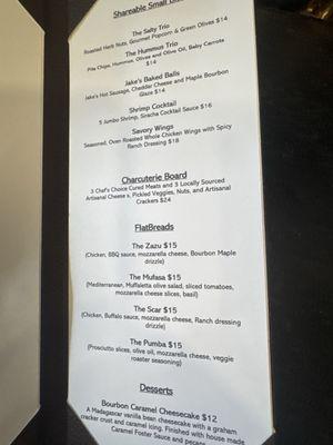 Food menu