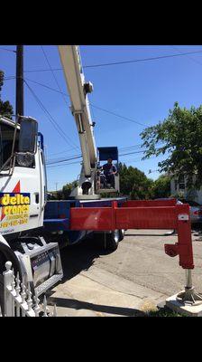 Use of Crane to Install AC Unit