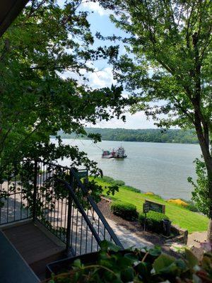 View of ferry from balcony