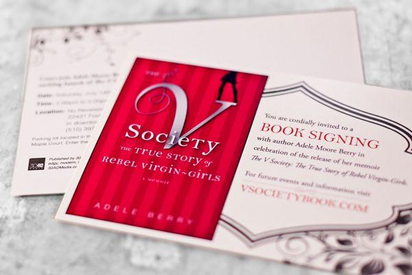 Postcard Invitation Design for Book Launch Signing Party