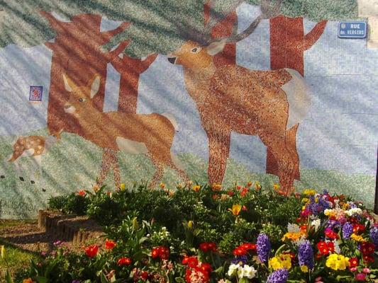 mosaic mural at the factory in Briare, France