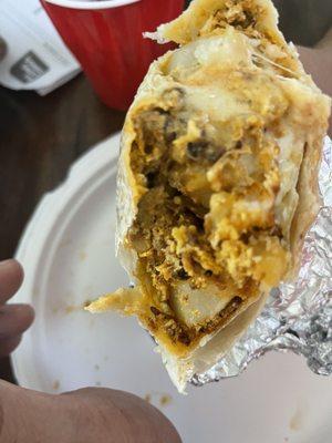 Chorizo breakfast burrito