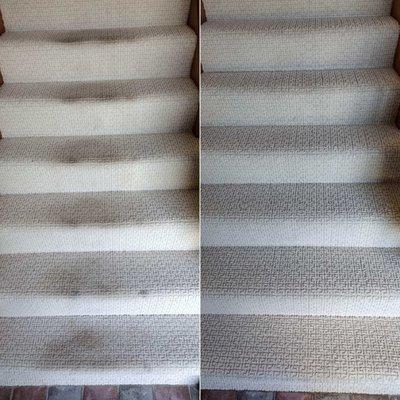 Stair cleaning - before & after