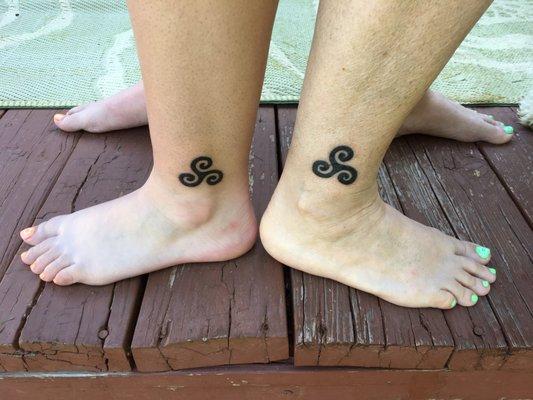 Matching triskelion tattoo with my mom.