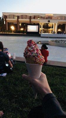 waffle cone at the Reflection Pond