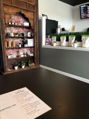 Body lotion and creams and smoothie bar