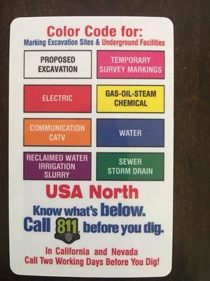 USA "Call before you dig".