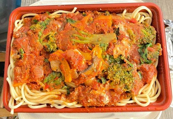 Vegeterian spaghetti :D...!!! This is recommended and the spaghetti and meatballs :D...!!! Yum!!!