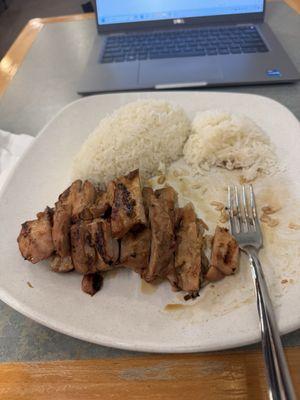 Chicken teriyaki with no salad.