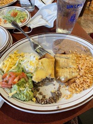 Ground beef chimichanga