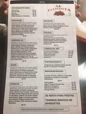 Menu side 2