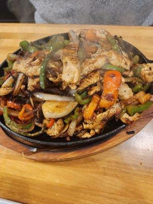 Chicken fajitas--well seasoned