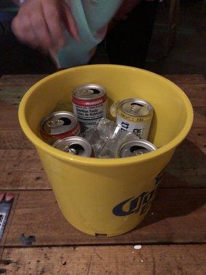 A kind stranger bought us gals a bucket of seltzer