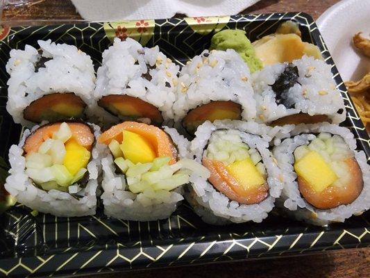 Salmon Mango Cucumber roll