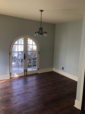 Conversation of my 100 year old garage into office/ guesthouse: installation of antique French doors