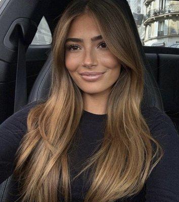 Bronze Bronde hair color and hair extensions