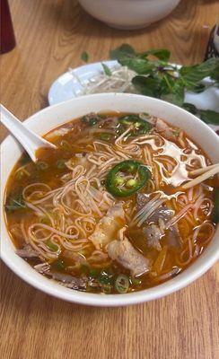 Brisket P2. Pho Special -- we added sriracha and hoisin sauce to the broth