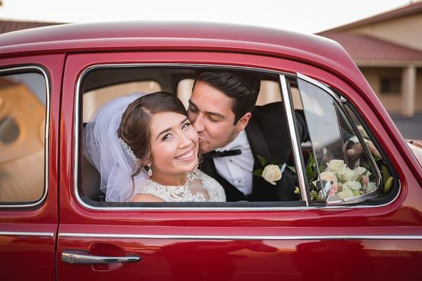 VW Bug Bride + Groom