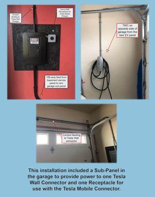 Tesla Wall Connector, 14/50 outlet and Garage EV-Panel