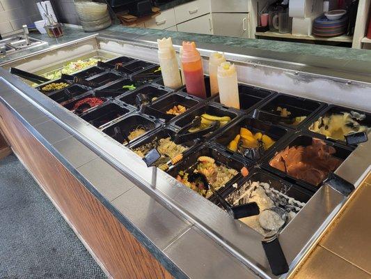 A lot of the buffet space is occupied by the salad bar portion