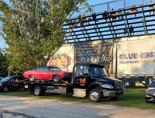 You'll never know what you'll see parked outside the gate at Wake County Speedway. Look at that sweet, classic Chevy Chevelle.