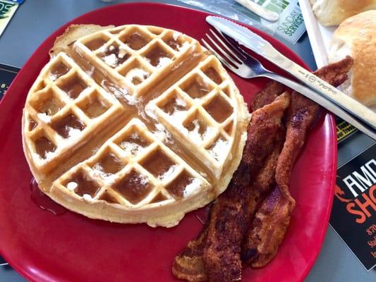 Waffle and bacon