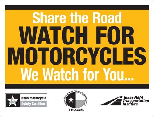 Watch for motorcycles!