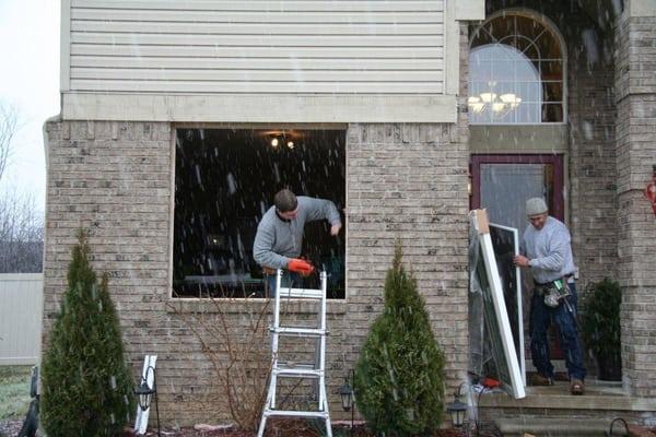 During a window install.