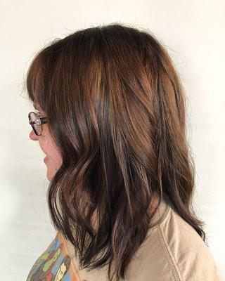 Beautiful color correction by Emily; from black to this gorgeous auburn!