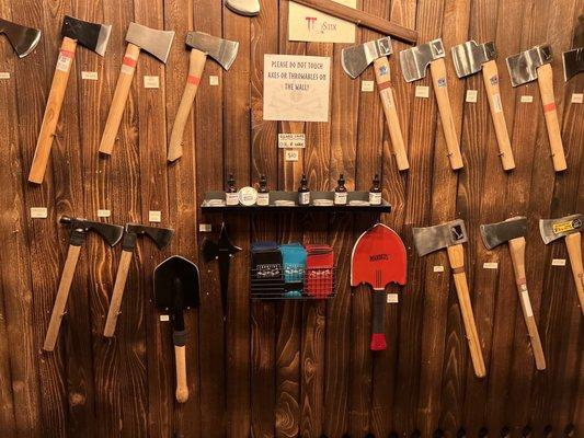 You can buy your own axes, but axes are included in the hourly rate