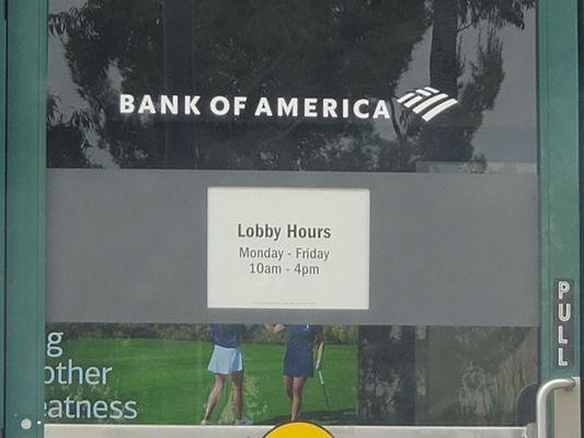 Lobby hours are now 10am to 4pm, Monday-Friday