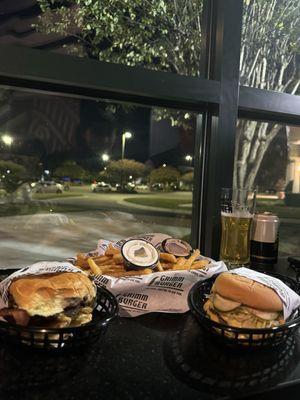 Tombstone, fries, and Grimm burger