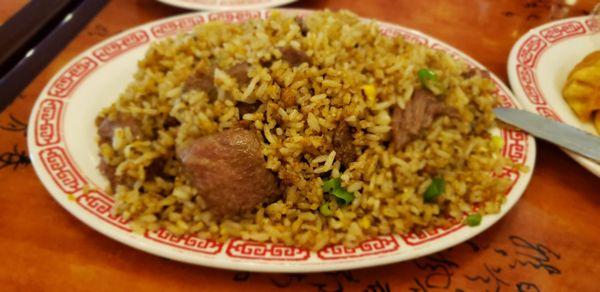 The beef fried rice is delicious