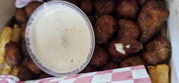 cauli-bites (lemon pepper)  ranch (dippong sauce)