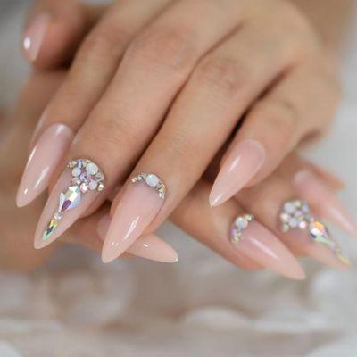 Almond nails with Swarovski