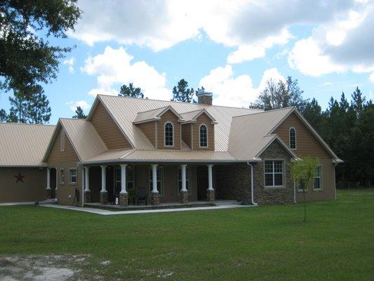 Tan metal roof