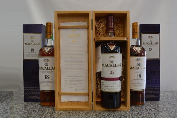 A very special 25yr single malt scotch and its younger brothers from the iconic MACALLAN