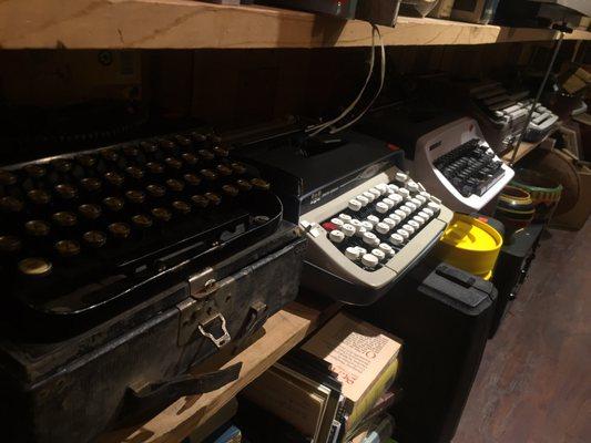 Typewriters from various eras