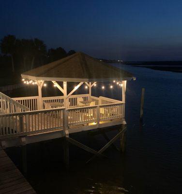 View of gazebo you can eat at.