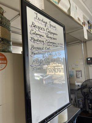 Photo taken 1/20/23 Friday specials