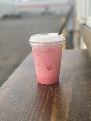 Strawberry redbull with cream