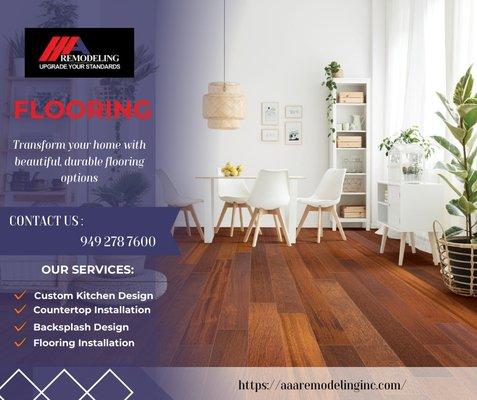 Looking to refresh your floors? 

AAA Remodeling has a wide range of beautiful, durable flooring solutions for your home.