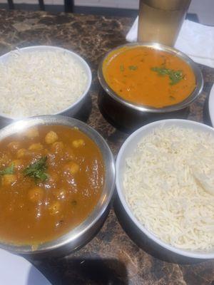 Tofu Tikka Masala and Channa Masala