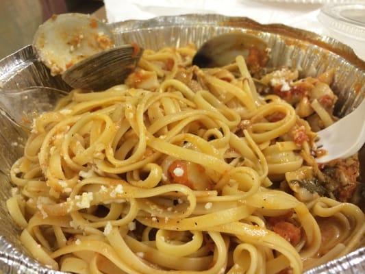 Linguine with Red Clam Sauce- it was soooo good. Worth every calorie.