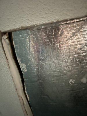 The "sealed" hole they cut in the ceiling of their upstairs bedroom