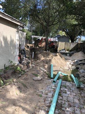 Replacing main sewer line to city connect