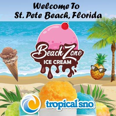 Beachzone Ice Cream & Tropical Sno welcomes you to St. Pete Beach, FLORIDA