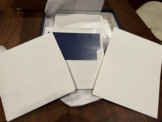 They hand-line the envelopes with a custom lining of your choice.