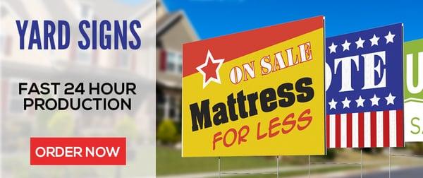 Yard Signs. Coroplast Signs. 24 Hour Turnaround. Great for real estate agents and for out door marketing.