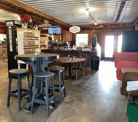 Cafe area with indoor seating